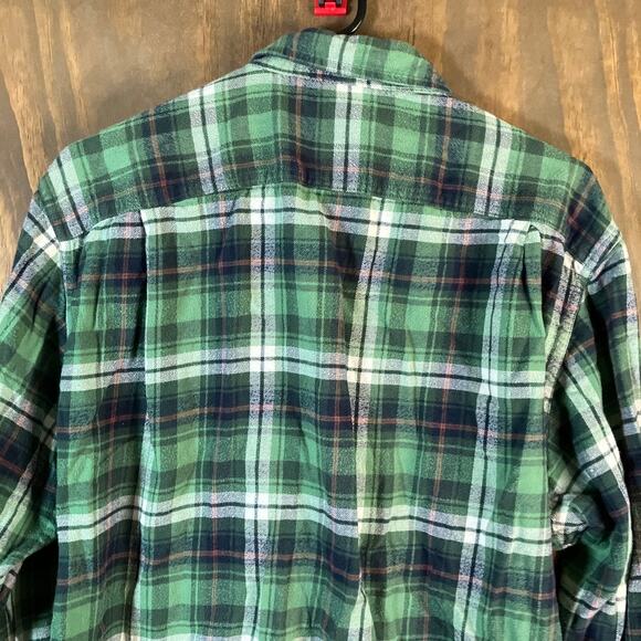 Uniqlo Mens Shirt Green White Plaid Flannel Button Down 100% Cotton XLarge - Picture 11 of 13